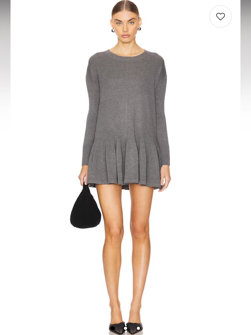 Free People - Time On My Side Mini Dress in Dark Grey